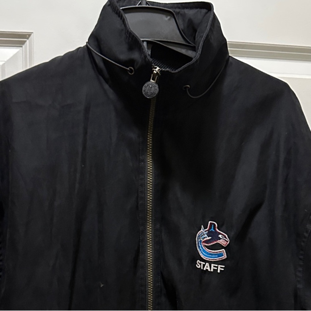 Vancouver Canucks Staff  Stormtech  Black Windbreaker with  Logo